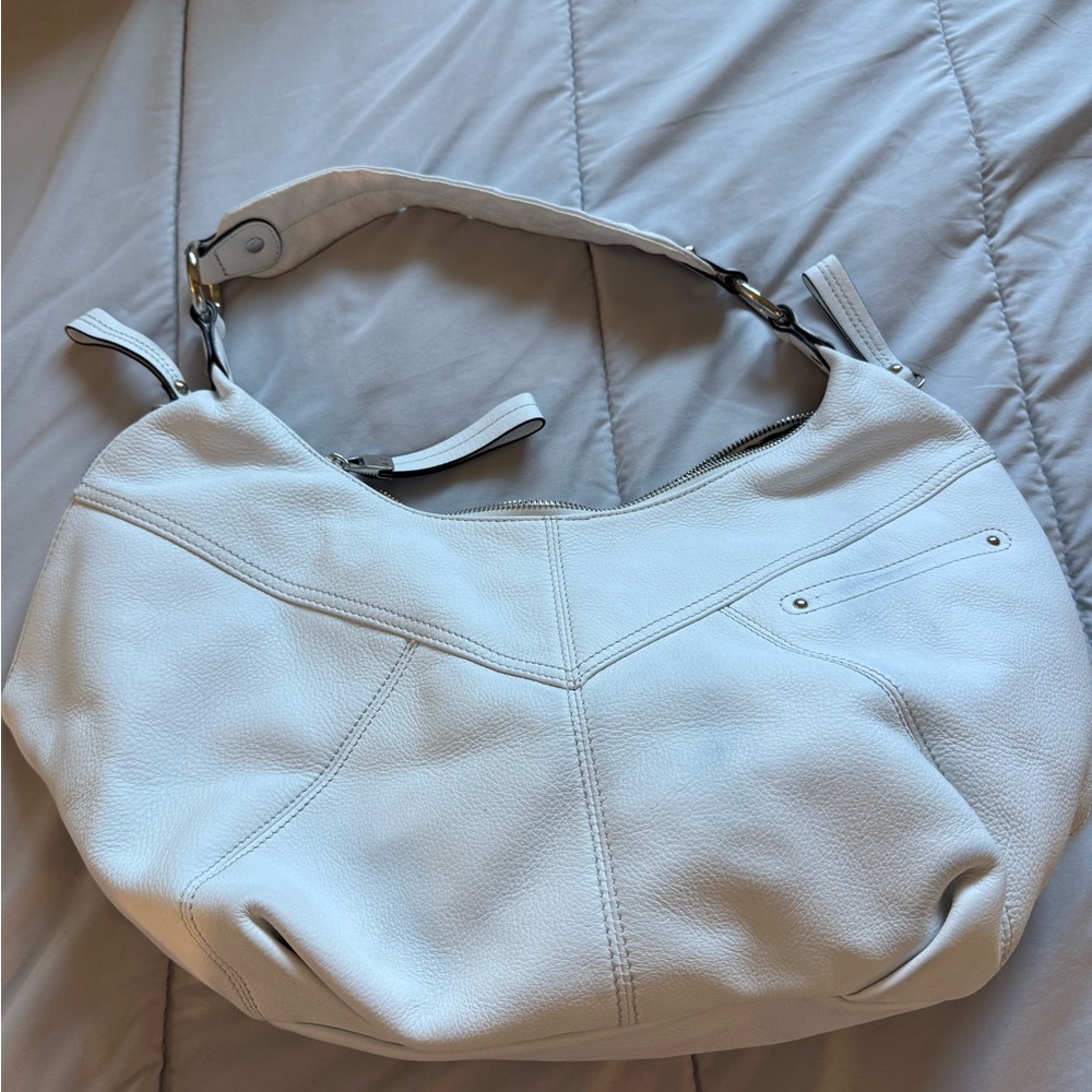 b. makowsky White with Silver & Gold Studded Hobo Bag - LIKE NEW - Picture 5 of 8